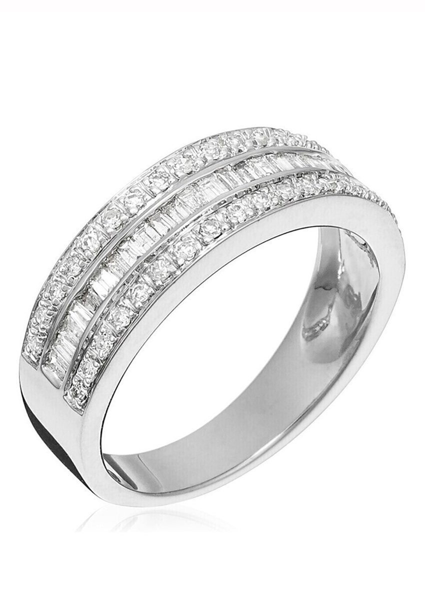 MEELY Bague unique en argent sterling massif pour sablage confortable